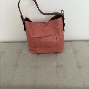 Pink Leather Shoulder Bag